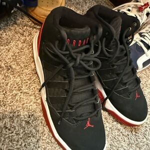 Jordan Black and Red High-Top Sneakers